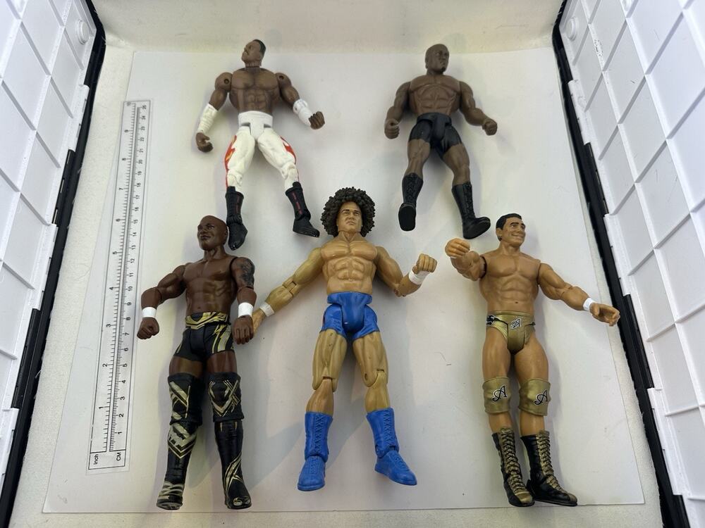 WWE WWF Wrestling Action Figures Mixed Lot Booker T Lashey Alberto Shelton Tron